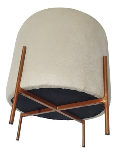 Puff Banqueta Capri Para Sala Quarto Suede Bege Claro