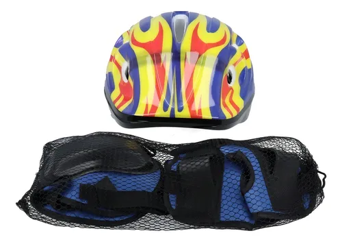 Set Protecciones Rodilleras Coderas + Muñequeras + Casco