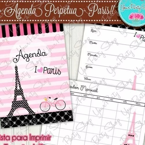 Agenda Perpetua Paris + Planificador Mensual