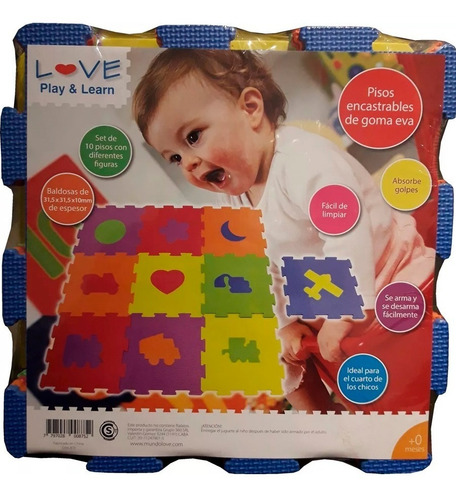 Piso Alfombra Bebe Goma Eva Bebe 10 Piezas Encastrable