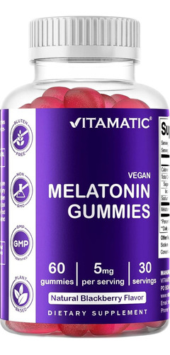 Melatonina Gomitas Veganas Potente Premium Insomnio Eg M79 Sabor Berry