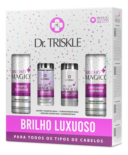 Dr. Triskle Tratamento Brilho Mágico Shampoo + Condicionador 300ml + Máscara Líquida 60ml + Iluminador 60ml