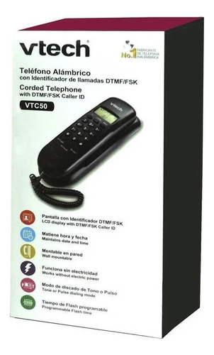 Teléfono VTech VTC50 fijo - color negro