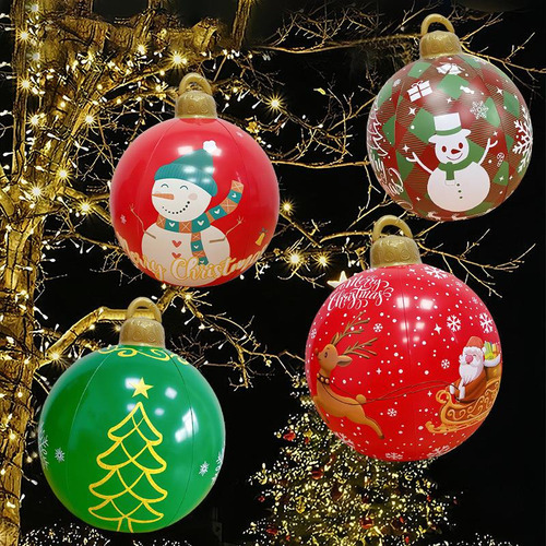 Bola Inflable De Decoración Navideña Al Aire Libre De 2 Piez