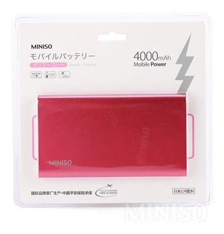 Power Bank De Aleacion Aluminio 4000mah 125*69*10mm Miniso