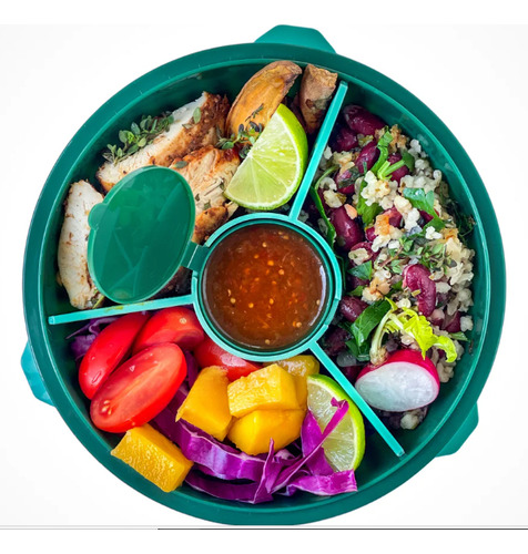 Yumbox. Poke Bowl With 3 Part Divider Color Kale Green