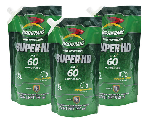 2.85 Litros Aceite Para Motor Hd Monogrado Sae 60 Roshfrans