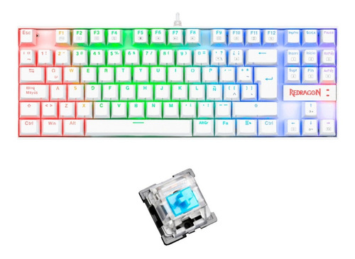 Teclado Mecánico Gamer Tkl Redragon Kumara White Rgb K552