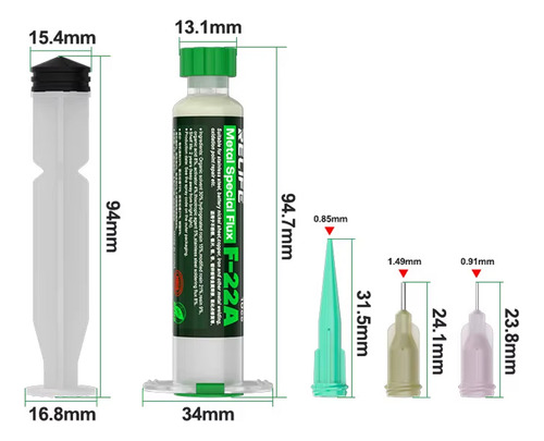 Jeringa De Pasta Flux Para Metales 10cc, Relife F-22a