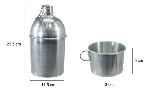 Cantinplora 2 Litro Tipo Botella Con Vaso Y Funda 24800020 Color Gris