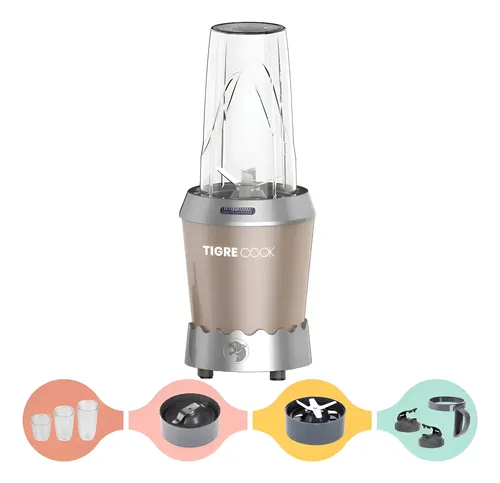 Liquidificador Individual E Moedor De Café Tigrecook 1000w Dourad...