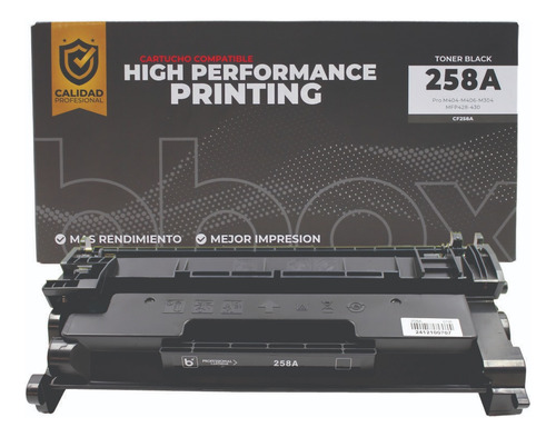 Toner Alternativo P/ Cf258a, 258a, 58a, M404, 428 Con Chip Negro