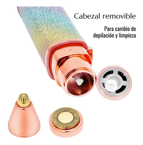 Imagen 4 de 7 de 2en1 Depilador Cejas + Rostro Eléctrico Removedor Vello Fino