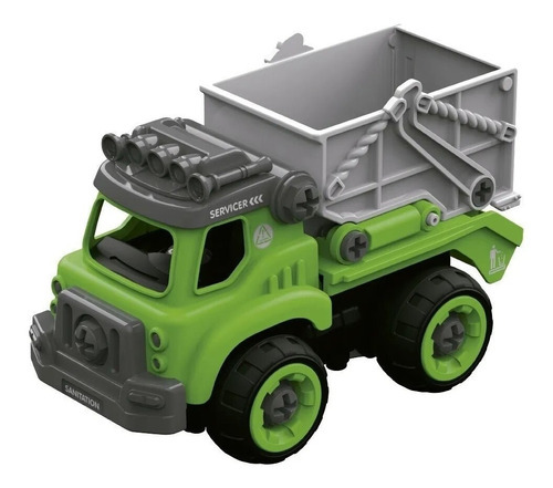 Camion Volquete P/armar Y Desarmar Sonido Diy Ik0087 Color Verde Personaje Verde