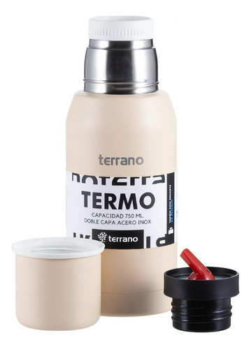 Termo 750ml Terrano Tapon Cebador De Regalo! Garantia 1 Año Taupe