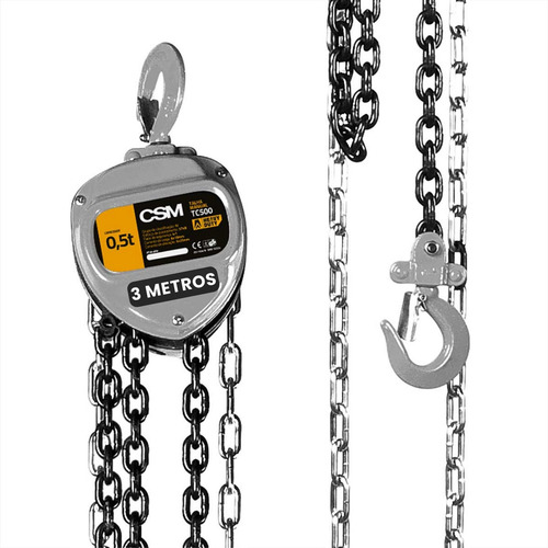 Talha Manual Corrente 500kg 3 Metros Elevação Csm Industrial
