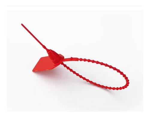 Sello De Seguridad Plástico Ajustable 250mm 100un Rojo