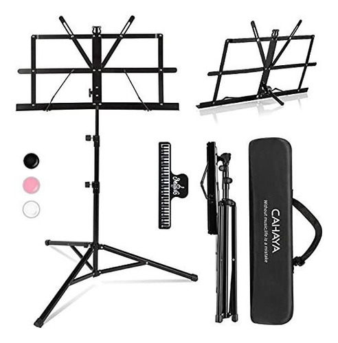Cahaya 2-en-1 Soporte Para Partituras Plegable & Atril De Escritorio Para Libros Atril Portátil (70-140cm) Con Bolsa De Transporte Incluye Bolsa De Transporte Y Clip Para Partituras