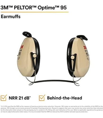 3m Peltor Optime 95 Orejeras Detrás De La Cabeza, Beige