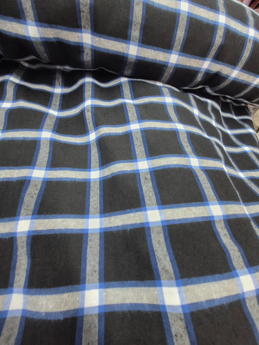 Tela Por Metro Camisero Escoses 1.5m De Ancho Otoño/invierno Negro, Azul Y Blanco