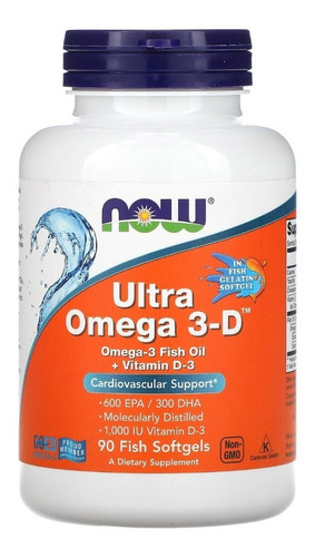 Ultra Omega 3d  Now 600 Epa 300 Dha + Vitamina D3 1,000 Iu 