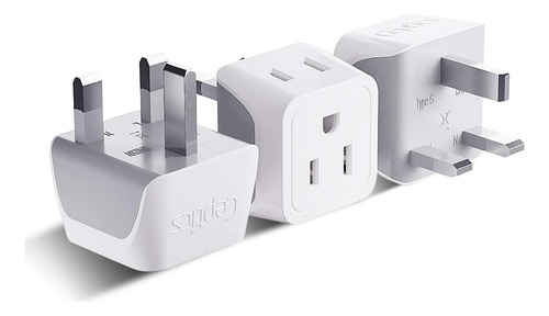 Adaptador De Enchufe De Viaje Ceptics Uk Tipo G Us To Uk, Pa