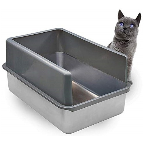 Caja De Arena De Acero Inoxidable Para Gatos Xl