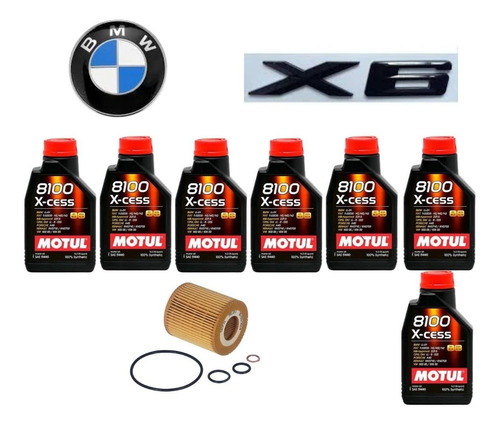 Kit Troca De Oleo Bmw X6 35i 3.0 2008 Em Diante Motul 8100