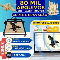 Comprar Pacote 80 Mil Arquivos Vetores Cnc Laser Router + 2 Bonus
