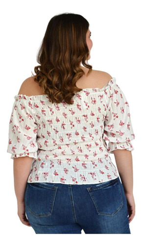 Blusa Campesina Tallas Extras, 11459 (blanco)