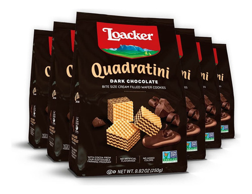 Loacker Quadratini Galletas De Oblea De Chocolate Negro | P.