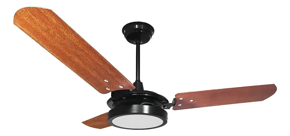 Ventilador de Teto Ventex Valen LED 3 Pás Mogno Preto Diâmetro 1.1m