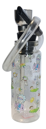 Bong Transparente Botella Rick And Morty 10 Cm