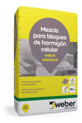  Weber Celublock Adhesivo Bloques Hormigón Celular X 30 Kg