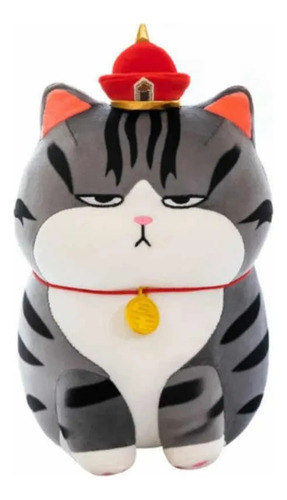 Peluche Gato Emperador Hermoso Grande ¡ Ultra Suavidad Gris Oscuro
