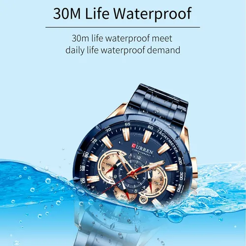 Reloj Cronógrafo Curren Business A Prueba De Agua