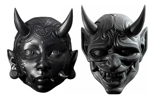 Kit 2 Máscaras Japonesa Hannya (resina Uv) - Decoração