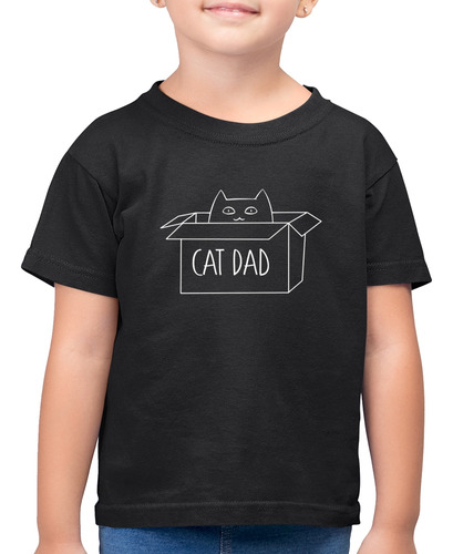 Camiseta Algodão Infantil Cat Dad Camisa