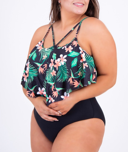 Imagen 3 de 3 de Bikini Tiro Alto Floral Cruzado