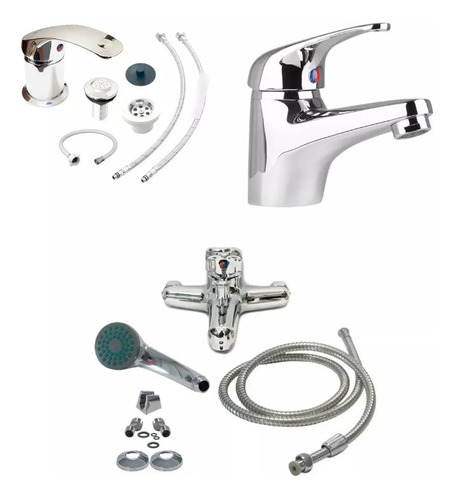 Juego Grifería Baño Set Completo Ducha/bidet/lavatorio Cromo