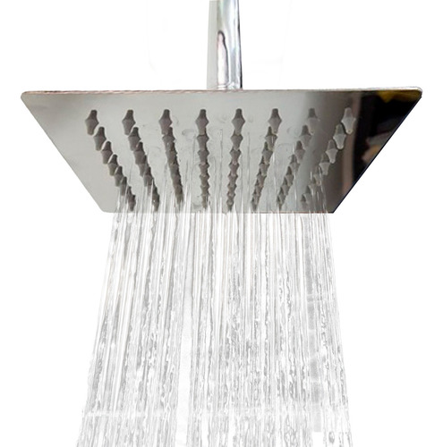 Regadera Moderna Tipo Lluvia 8 Cuadrada Acero Inoxidable Acabado Cromado Color Plateado