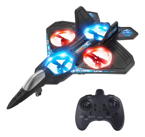 Avión Rc De Espuma Para Niños Con Control Remoto Modelo 360 Negro