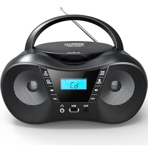 Sunoony Boombox Reproductor De Cd Portátil Con