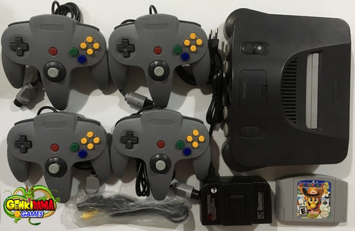 N64 Nintendo 64 Completo C/ 4 Controles + Mario Party 2