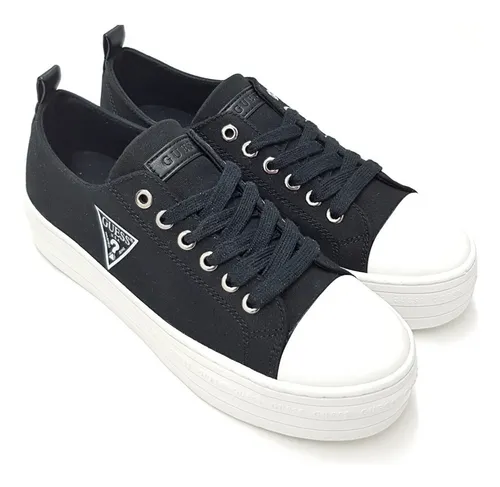 Tenis Guess Brigs Canvas Platform Sneakers Negros