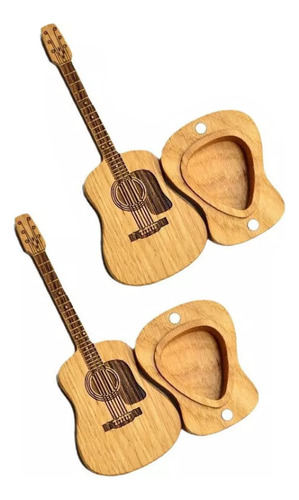 Pickbox De Madera Para Guitarra Acústica (caja De 2)
