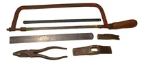 Comprar Herramientas Antiguas Martillo Sierra Pinza Regla Piqueta X5