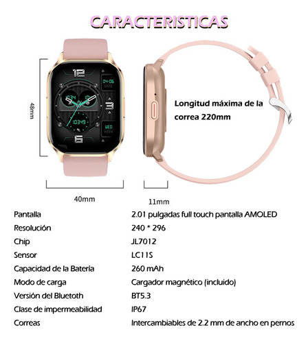 Watch Band Reloj Inteligente Para Mujer Serie Smartwatch 6 3