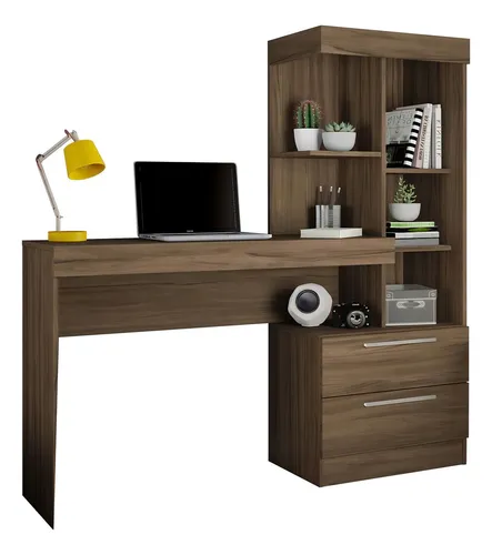 comprar Escrivaninha Notável Móveis Mesa office NT 2010 mdp de 1320mm x 1370mm x 380mm nogal trend