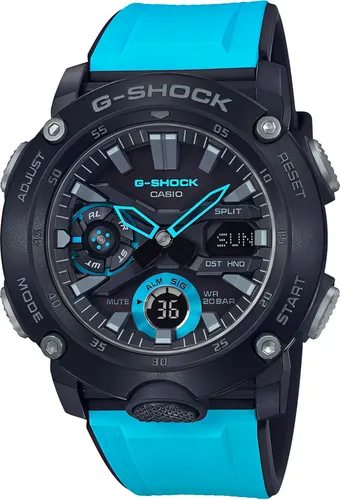 comprar Relogio De Pulso Casio G-shock Anadi-ga-2000-1a2dr Correia Azul Bisel Preto Fundo Preto